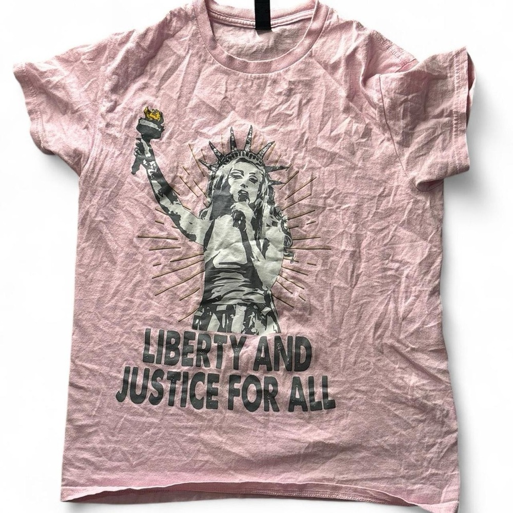 Chappell Roan Liberty and Justice for All Pink Tee.